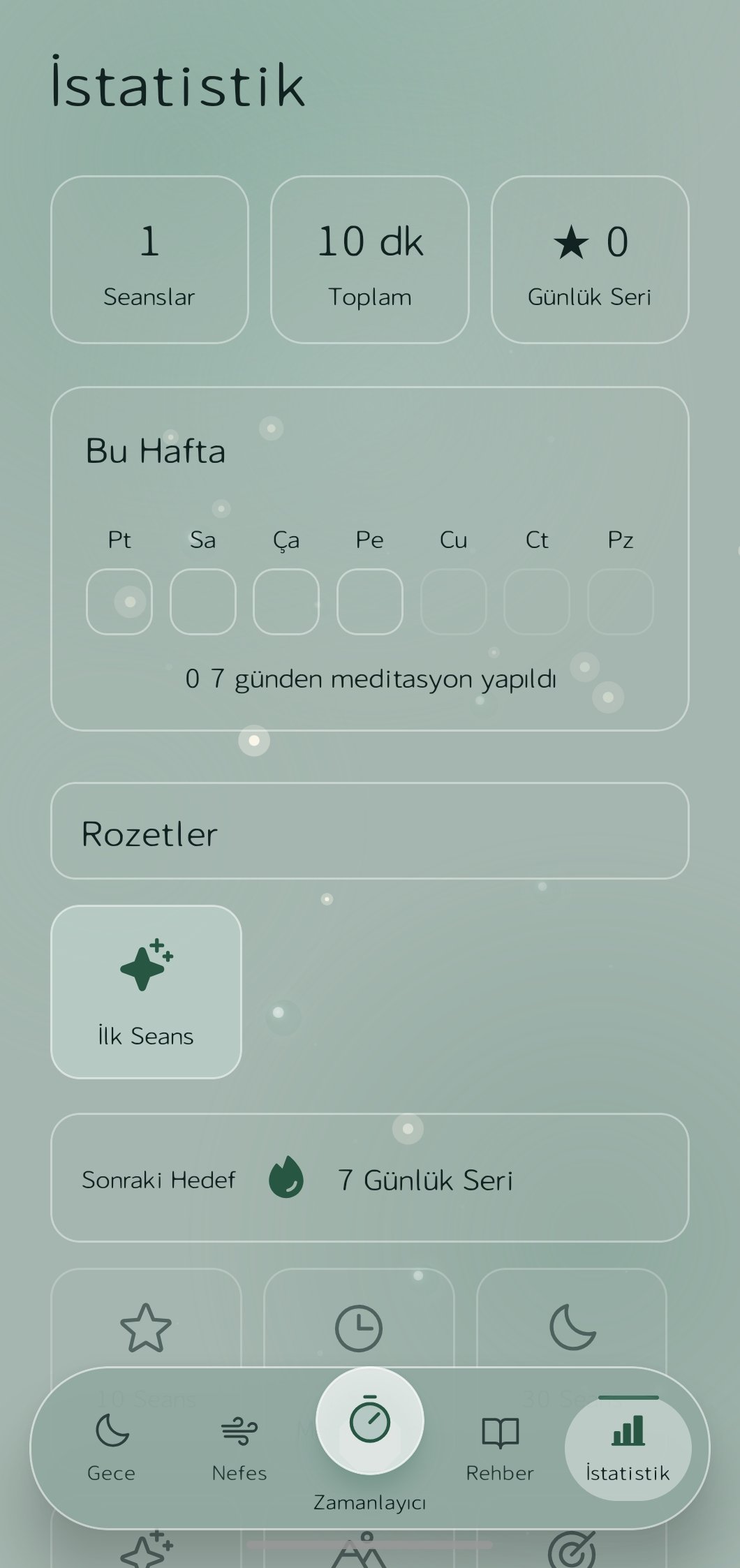 İstatistik ve rozetler